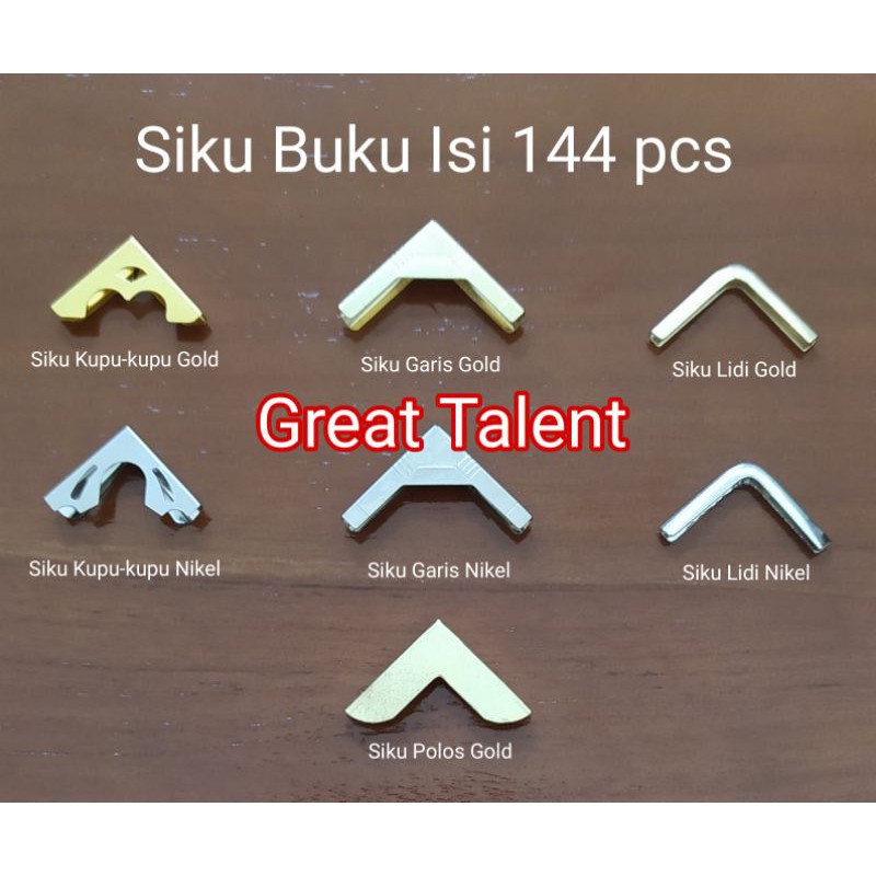 144 pcs Siku Buku - Siku Yasin - Siku Map Raport - Gold Emas Nikel Silver - Kupu-kupu - Lidi - Garis