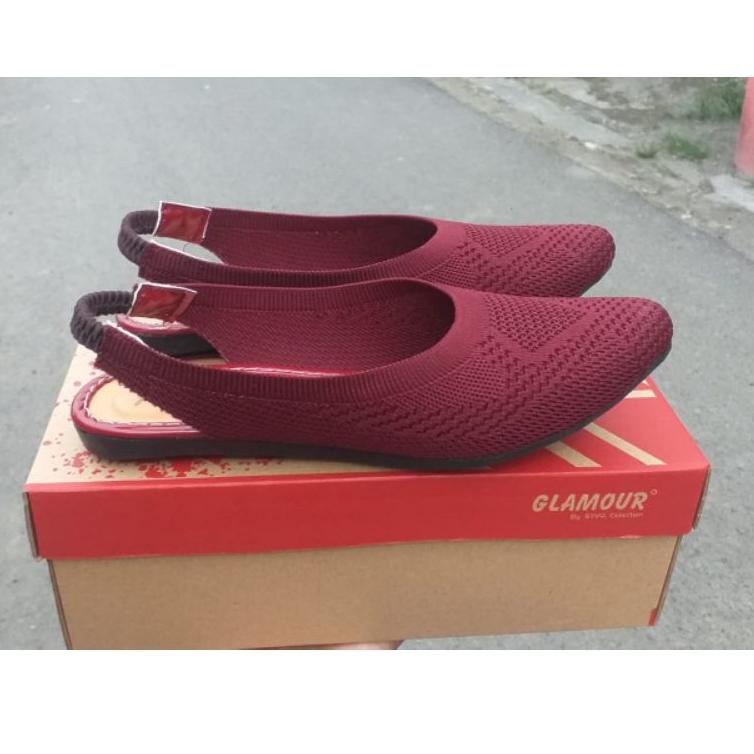 Tmp31au22ᴺ • flat shoes rajut model tali belakang( motif rajut acak)