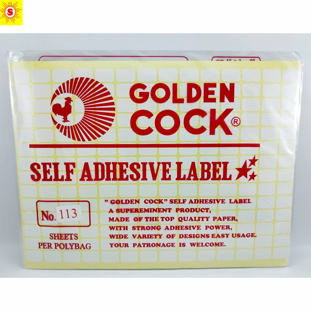

Label Golden Cock No. 113 - Self Adhesive Label 113 - Label Sticker