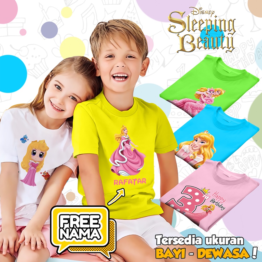 [FREE NAMA!!] Baju Kaos ANAK DAN DEWASA AURORA BANYAK MOTIF