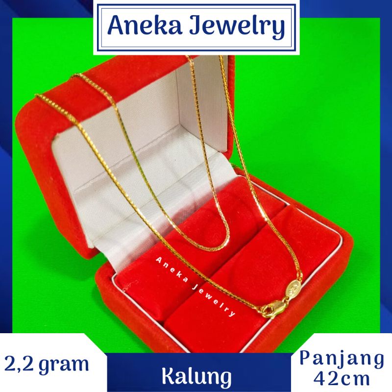 Kalung Santa 42cm, Perak 925, Sepuh Emas Rosegold