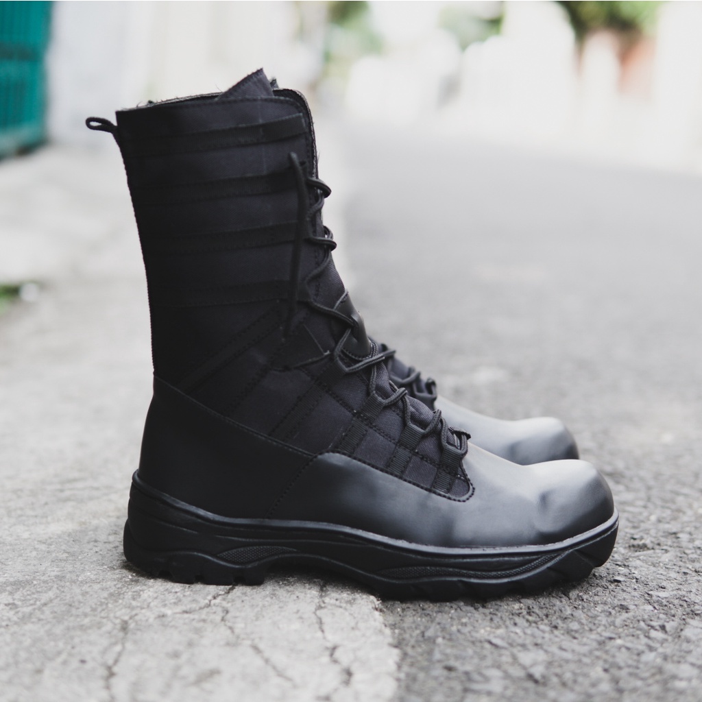 COD!!Sepatu Septi Pria Black Force Safety Boots Ujung Besi Terbaru Sepatu Hiking Bikers Keren