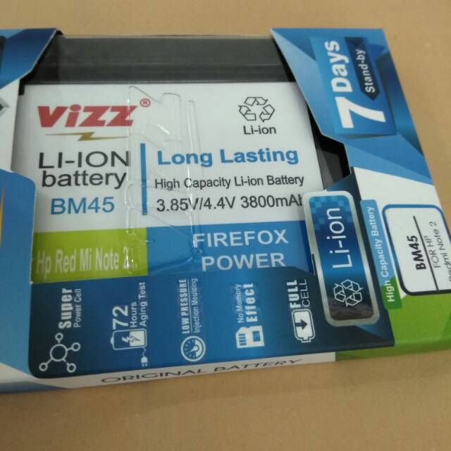 BATRE / BATREI / BATERAI XIOMI REDMI NOTE 2 DOUBLE POWER VIZZ / REDMI NOT 2