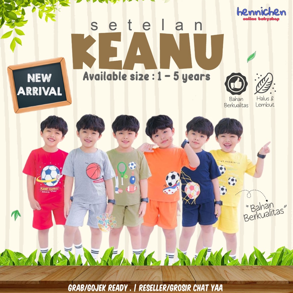 PROMO 7.7 Smilee Keanu Set 1-5 Tahun Setelan Fashion Anak Laki Laki Edisi Bola Lucu Kekinian