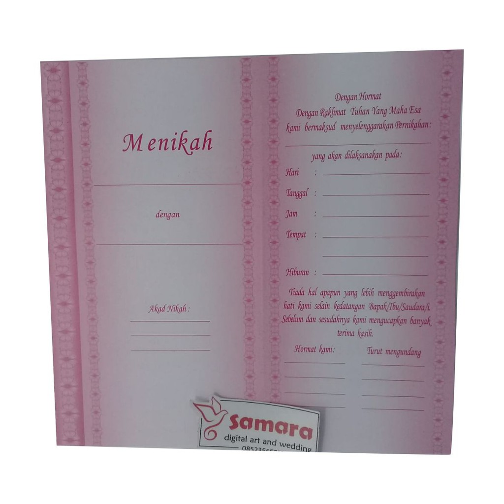 Jual Undangan Pernikahan , Undangan Jadi (Menulis Sendiri) Isi 40/Pak Tanpa Gambar Manten Indonesia|Shopee Indonesia