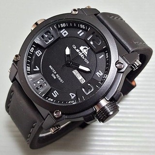 READY STOCK ! Jam Tangan Pria Sporty Quicksilver Day Date Aktif Strap Kulit 902 M08