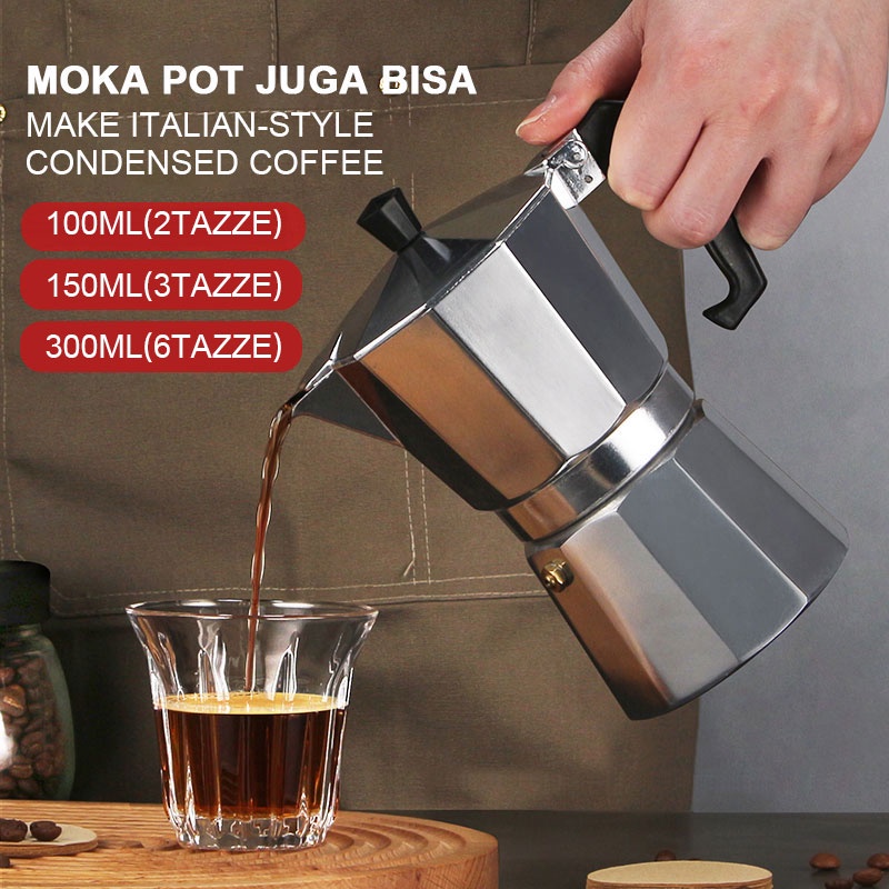 MOKA POT TEKO STOVETOP FILTER - 2 3 6 CUP (COFFEE MAKER)