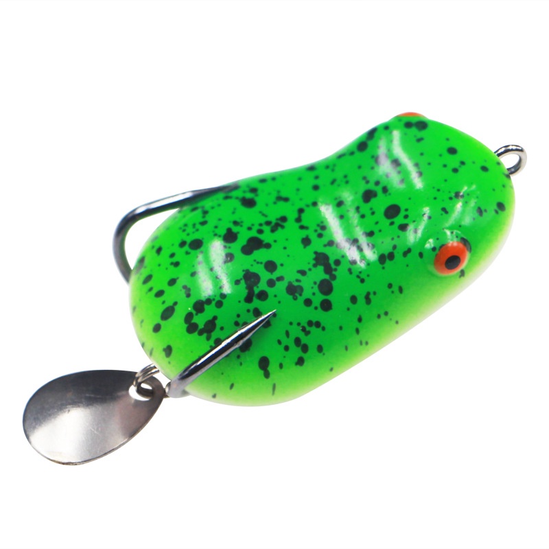 1pc Umpan Pancing Softlure Bentuk Katak Luminous 4cm 7g Dengan Kail Ganda Fishing Lure Ikan Bait Tackle