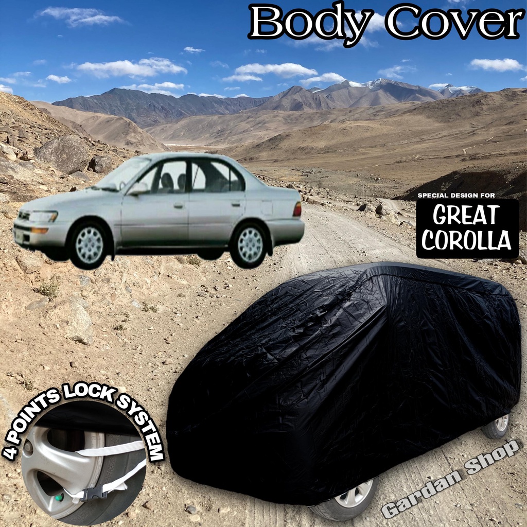 Sarung Mobil GREAT COROLLA Hitam POLOS Body Cover Great Corolla Full Black