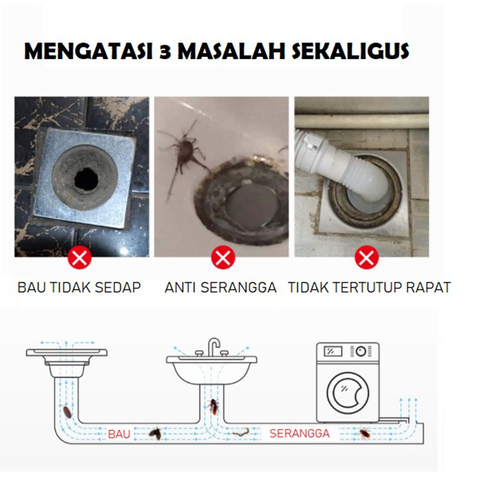 SHOPELLO - Saringan Pembuangan Air Lantai Anti Bau dan Serangga Bahan Silikon Utk Kamar Mandi