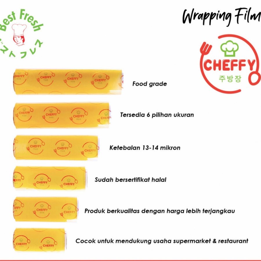 CHEFFY WRAPPING ROLL 20cm x 500 meter PLASTIK WRAP KEMASAN MAKANAN / CLING WRAP