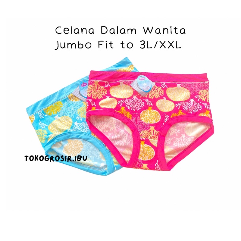 CD Celana Dalam Wanita Jumbo Bigsize XXl 4L 5L Katun Adem Murah Sempak Kancut Cawet Celana Dalam Ibu Wanita Jumbo