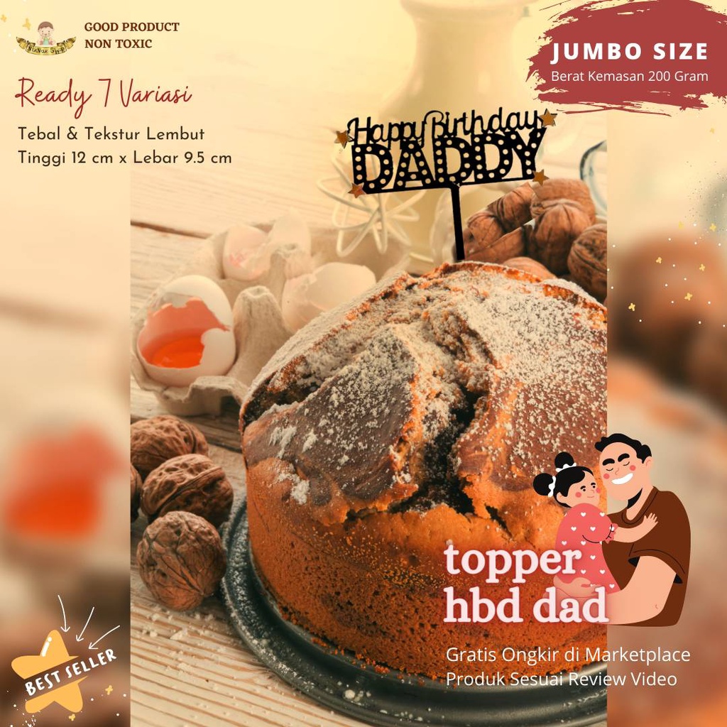 

TOPPER BIRTHDAY CAKE DAD AYAH /DADDY/PAPA/PAPI/MOM/MOMMY/MAMI/MAMA