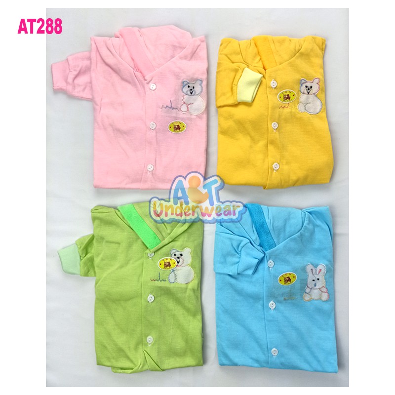 AT288-Baju Setelan Bayi Hoodi Polos CDN Newborn/Setelan Baju Panjang Bayi