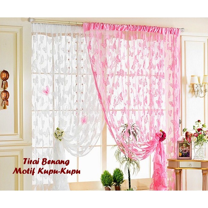 Tirai Benang Motif Kupu-Kupu (Tirai berbentuk juntaian benang)