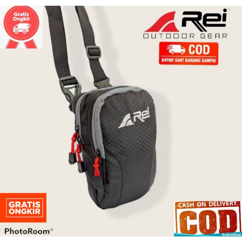 Arei Sling Bag Pria Distro All Size Tas Selempang Cowok Rei Import Mini Bag Original