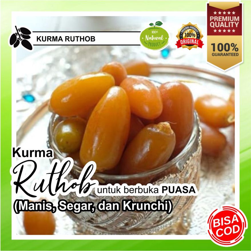 

KURMA RUTHOB LIBYA ( KURMA BASAH, SEGAR, Non/Tangkai ), 100% ASLI KUALITAS PREMIUM uk. 250GR, GROSIR & ECERAN