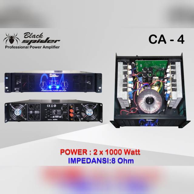 POWER AUDIO BLACK SPIDER CA 4 PROFESIONAL POWERED AMPLIFIER