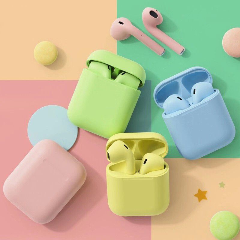 NEW HEADSET BLUETOOTH TWS INPODS I12 MACARON INPODS12 EARPHONE BLUETOOTH 5.0 WARNA