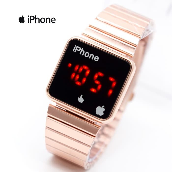 Jam Tangan Wanita / Cewek Murah Iphone Touch 02 Rantai Rosegold