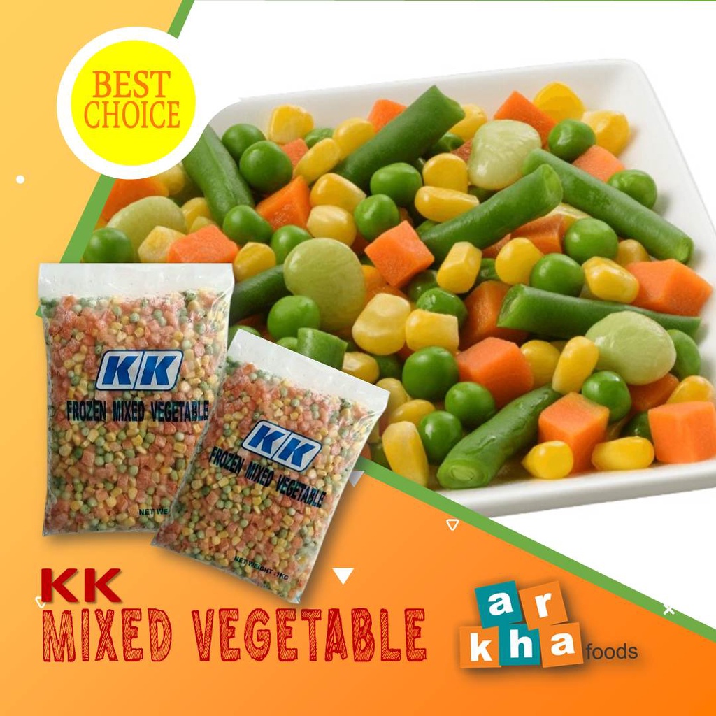 

KK Mix Vegetable 4 ways 3 ways 1KG / sayuran beku Frozenfood / KK Mix Vege