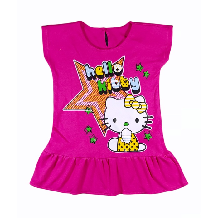 Jemico | baju dress anak perempuan kaos HK 1 tahun - 6 tahun