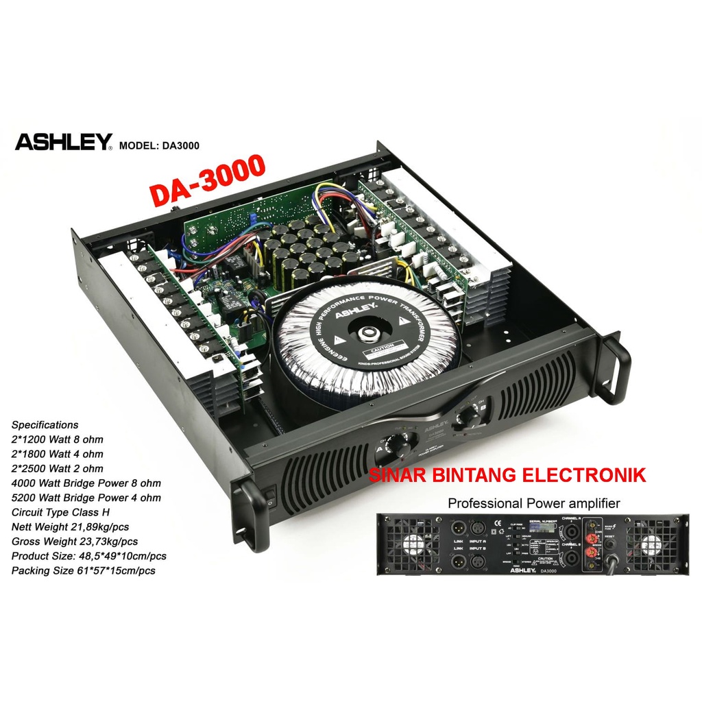 power Amplifier Ashley DA3000 original amplifier Ashley DA 3000 Class H