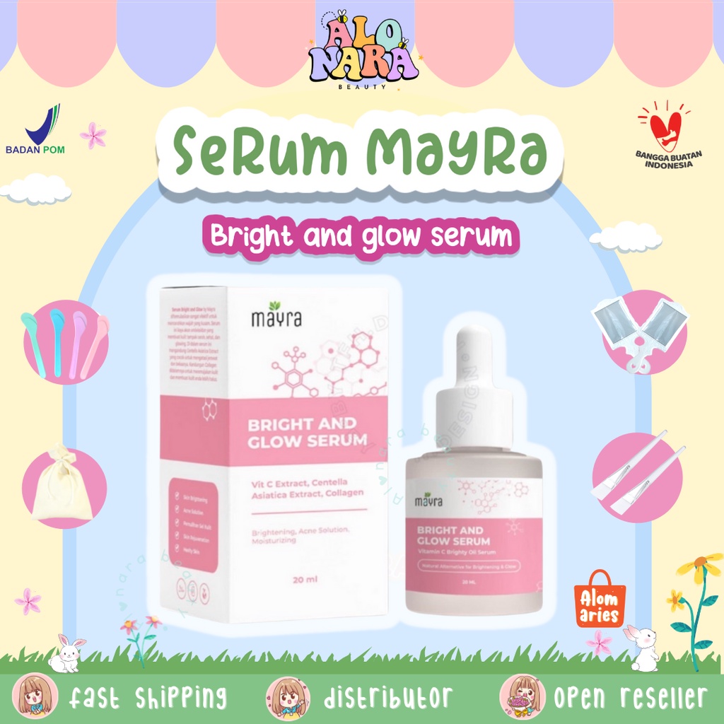 [NEW READY] MAYRA BRIGHT & GLOW VIT C WHITENING SERUM MAYRA ORGANIK 20ML | ORI BPOM FREE GIFT