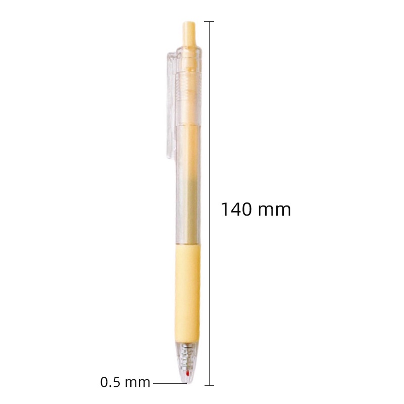 0.5mm Simple Morandi Colors Bullet Head Retractable Gel Pen Black Ink Transparent Ball Pen