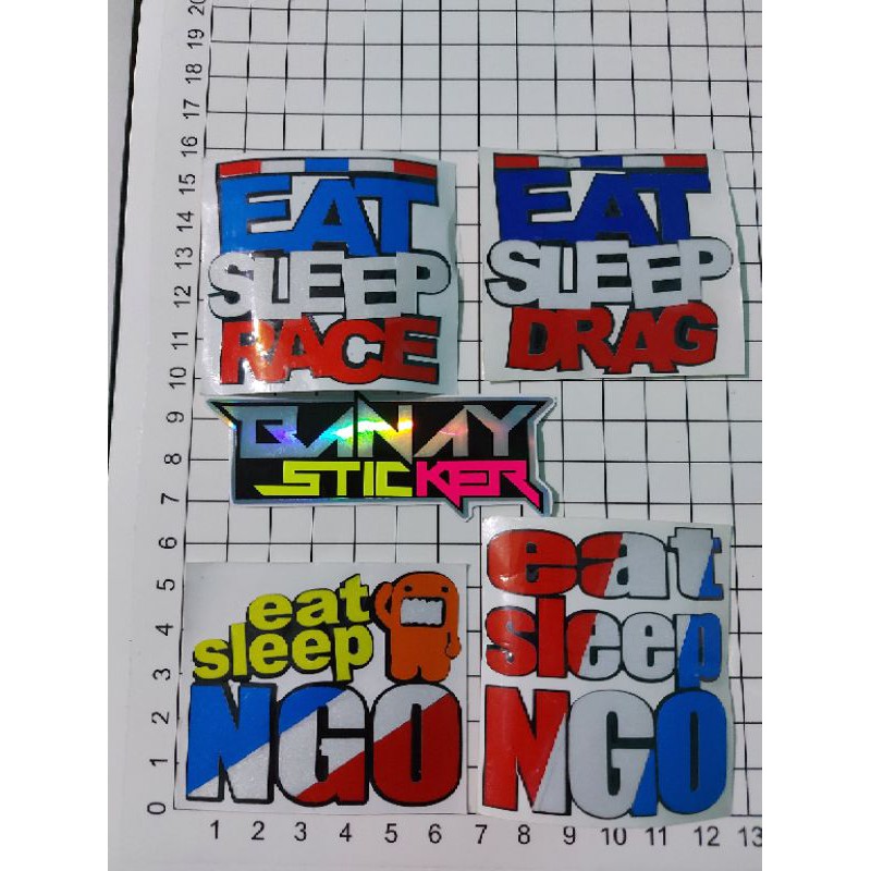 STICKER EAT SLEEP RACE, EAT SLEEP DRAG, EAT SLEEP NGO CUTTING