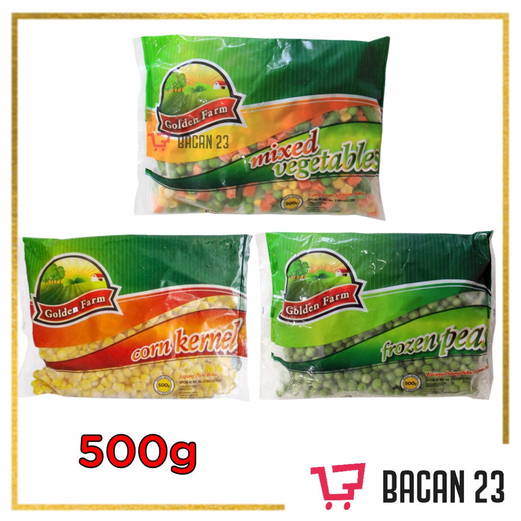 Golden Farm 500gr (Mixed Vegetables - Frozen Peas - Corn Cernel) / Kacang Polong  Ercis / Jagung Beku