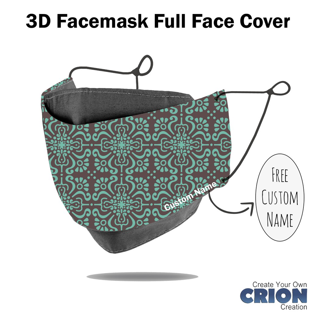 Crion - Masker 3d Full Face Cover Boho Style - antibacterial