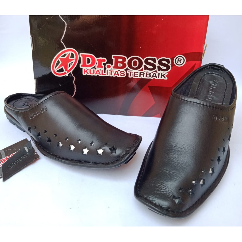 Selop pria kulit sapi asli original DR BOSS casual kasual terbaru terlaris murah slop slip on COD