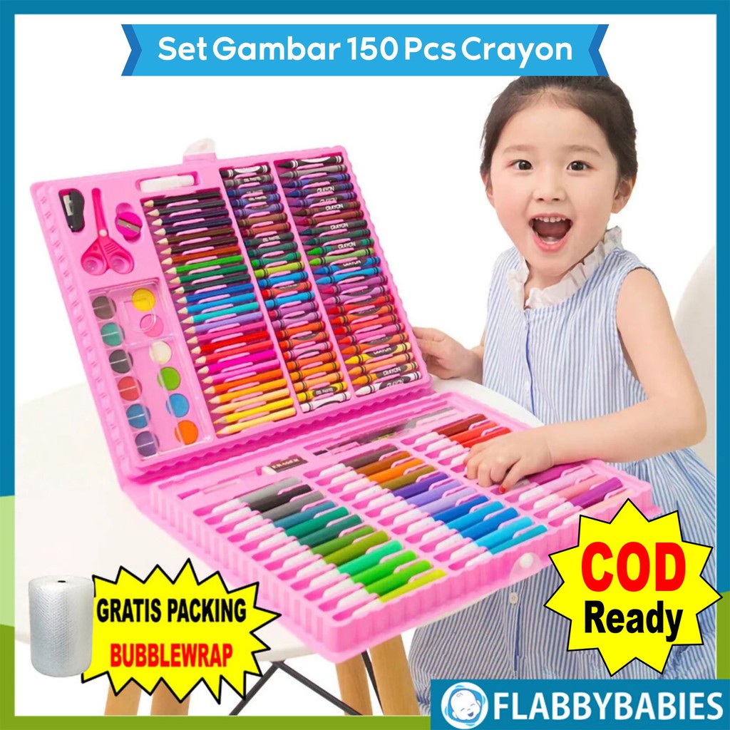 1 Set Perlengkapan  Alat Menggambar Mewarnai  Melukis Crayon  