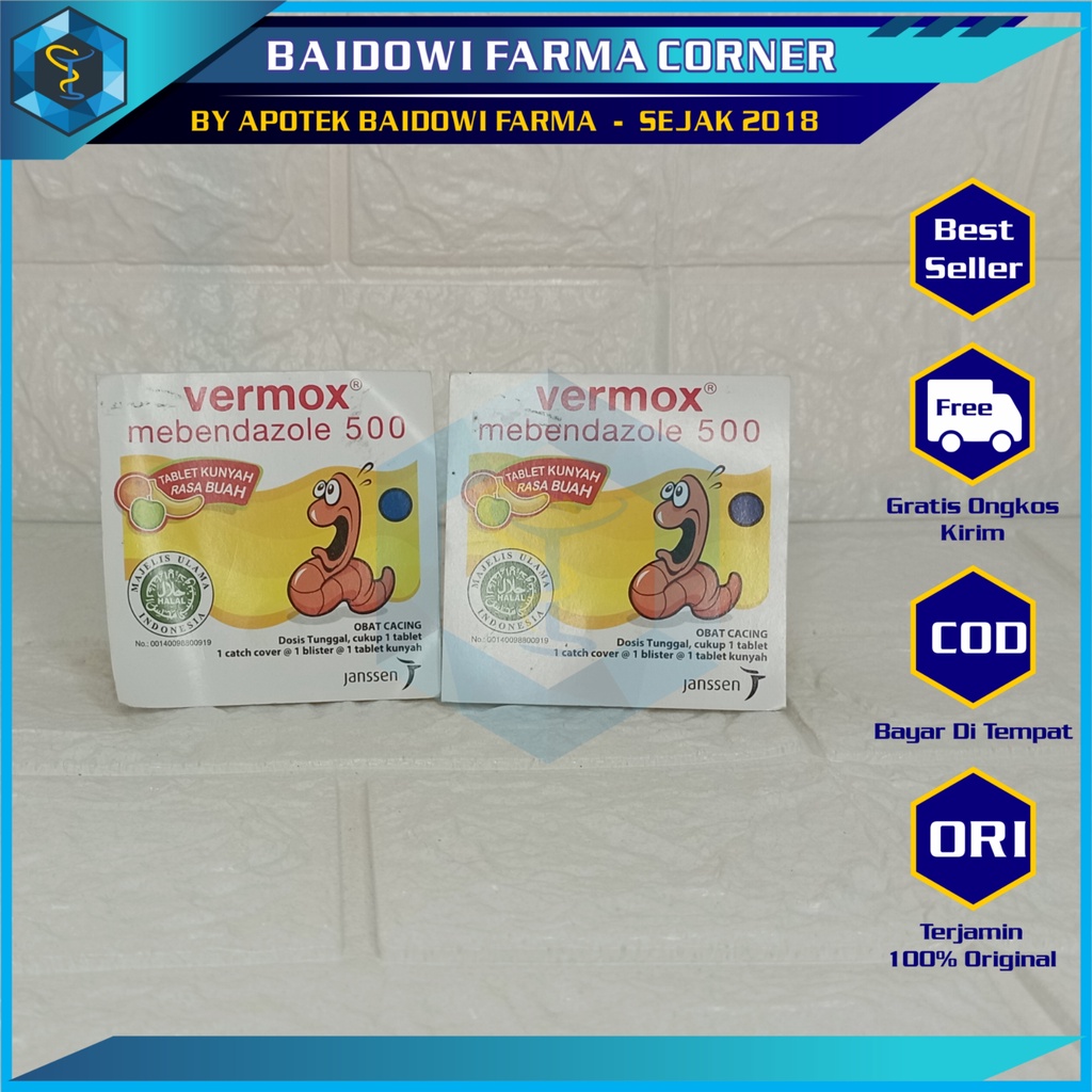 VERMOX TABLET KUNYAH MEBENDAZOLE