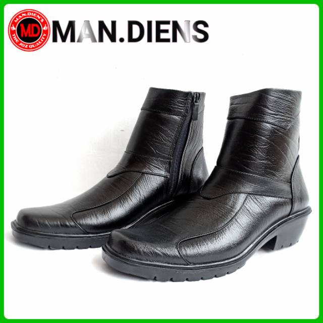 Mandiens - Sepatu Boots Kulit Pria Original Medali K183 TINGGI Sol Jenggel Tebal