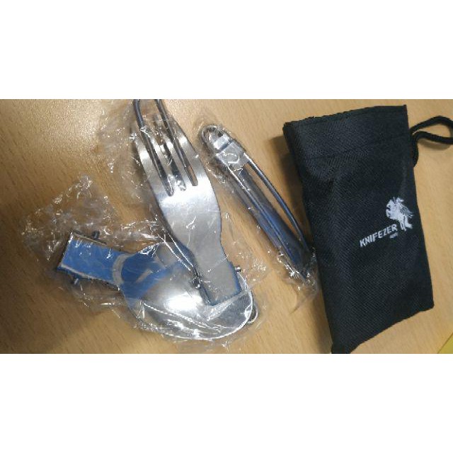 PAKET KNIFEZER Sendok garpu pisau lipat GELAS SET portable stainless steel CAMPING OUTDOOR TRAVEL