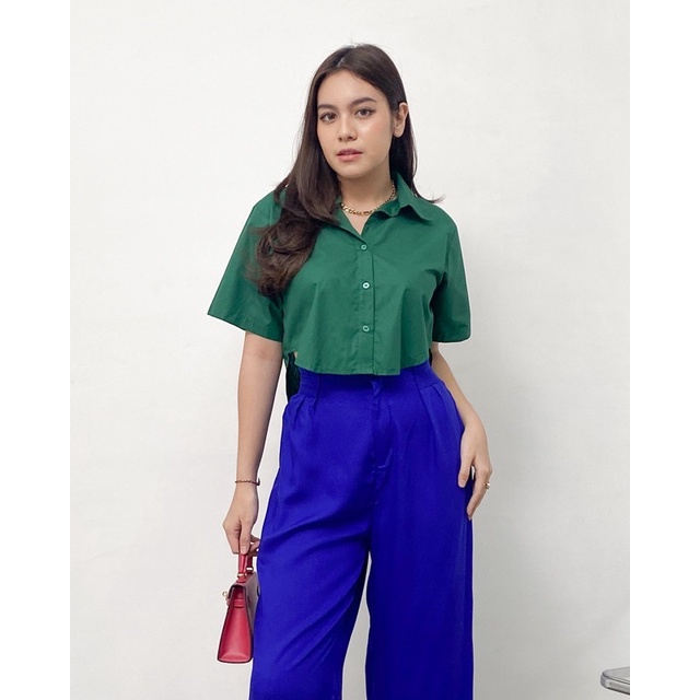 Thea Crop Top | Poplin Shirt