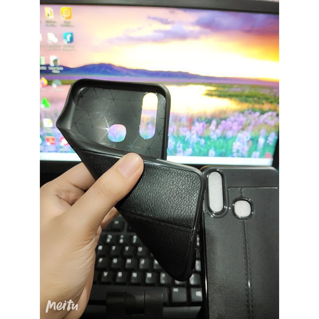 Auto Fokus Vivo Y11 Y12 6.35 inchi Leather Soft Case Vivo Y15 Y17 AUTOFOCUS Motif Kulit Jeruk