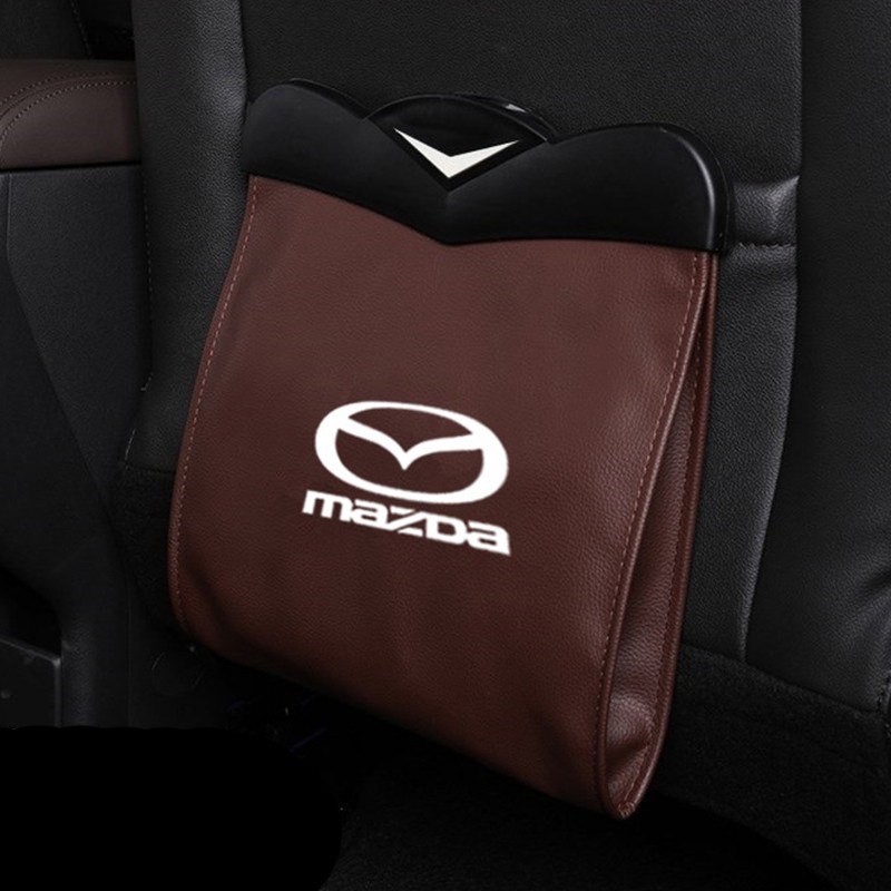 Car Organizer Seat Back Storage Bag Auto Leather Pocket Holder Car Trash Bin Garbage For Mazda CX5 Mazda 3 2 6 5 CX3 RX8 BT50 323 CX8 CX30 RX7 626 CX7 NX5 CX9