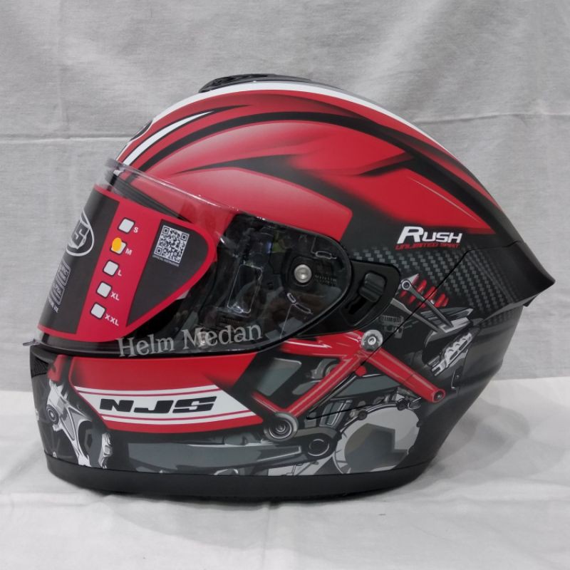 Helm NJS ZX-1 Original Rush Black Red Doff