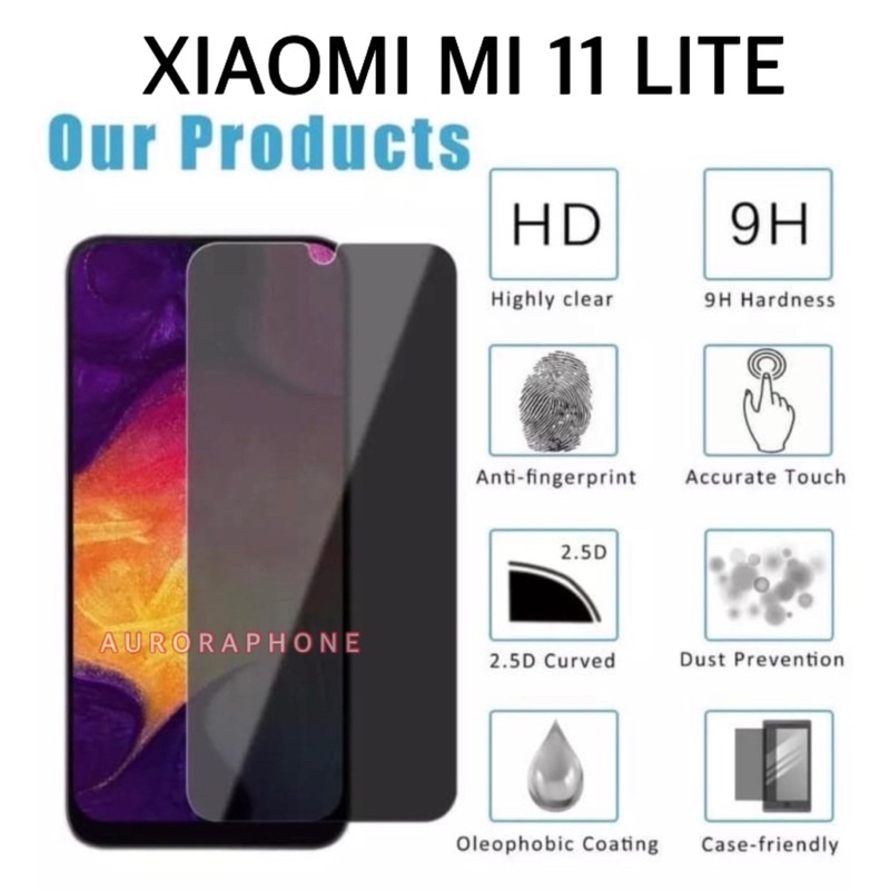Tempered Glass Xiaomi Mi 11 LITE Tempered Glass Anti SPY Privacy Xiaomi Mi 11 Lite Anti Gores Spy Xi