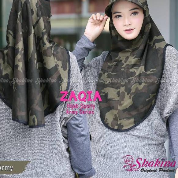 Harga Bersahabat.. (((ORIGINAL SHAKINA))) Hijab instan ZAQIA SPORTY ARMY