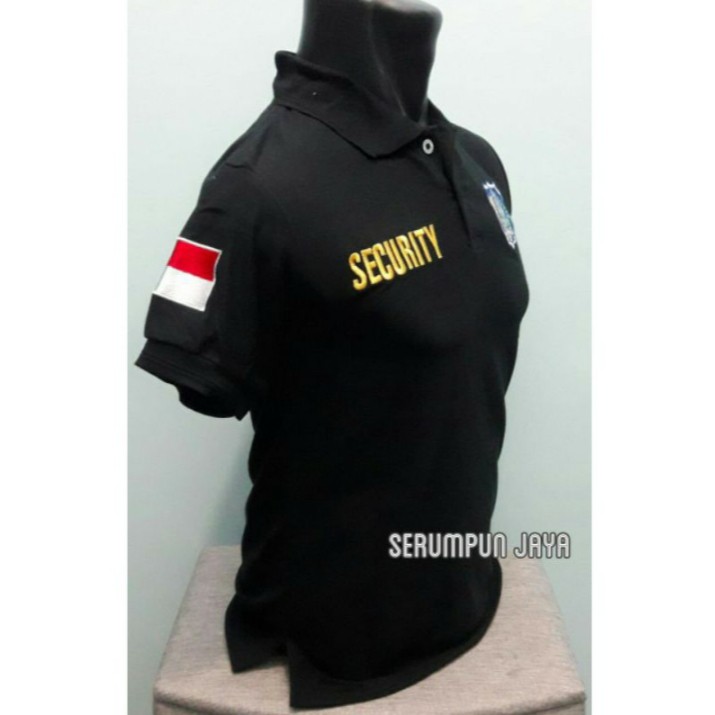 KAOS SECURITY NAVY - KAOS KERAH SECURITY NAVY LOGO BIRU - KAOS POLO SECURITY LOGO BIRU FULL BORDIR