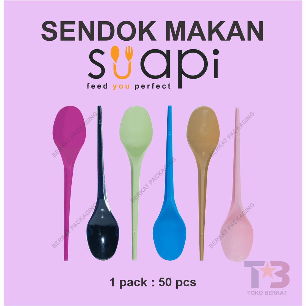 Sendok Makan SUAPI WARNA ISI 50bj / Sendok Plastik Panjang / Sendok Makan Plastik / WARNA / Sendok D
