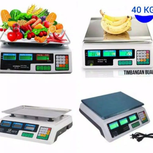 Termurah Timbangan Buah Digital 40KG - Digital Computing Scale Double Display