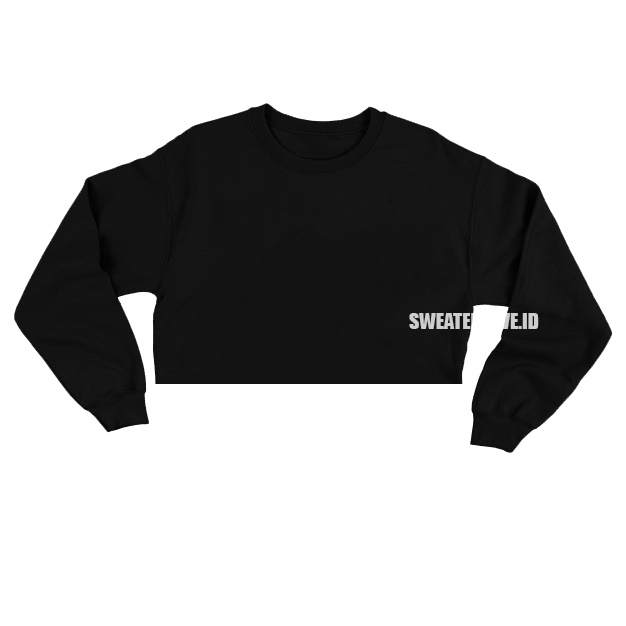 CROP BASIC SWEATER WANITA HITAM