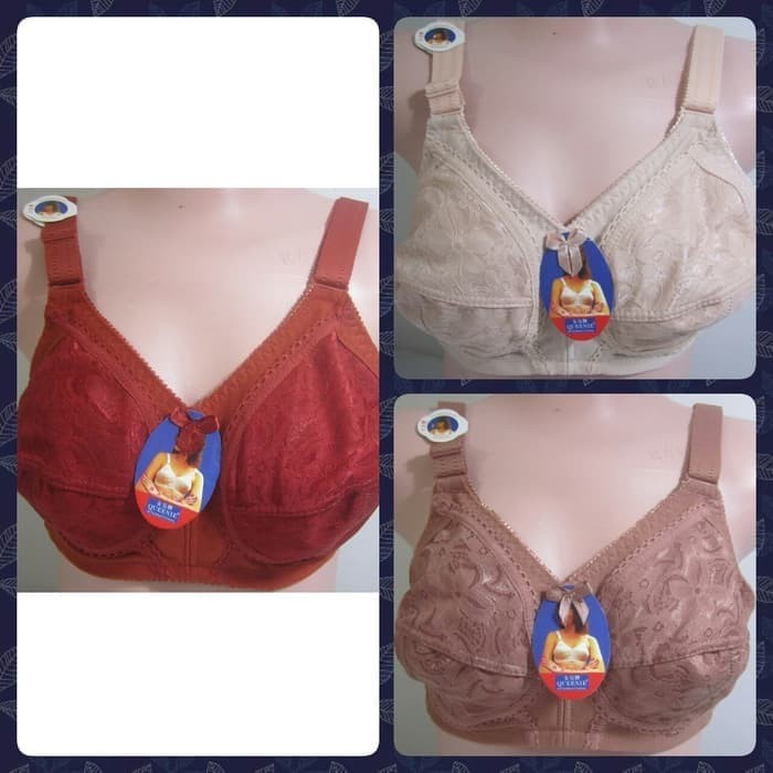 Bra BH Brukat Queenie Tanpa Kawat Ukuran Besar