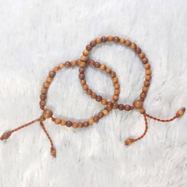 Gelang tasbih kayu stigi laut asli 33 butir