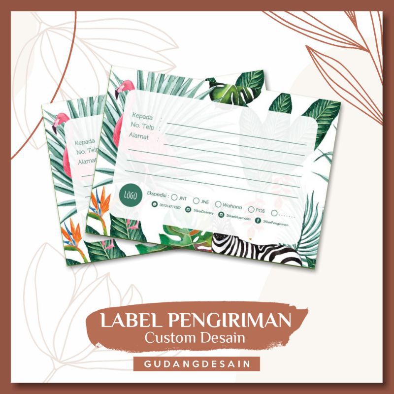 

Cetak label pengiriman custom desain murah proses cepat